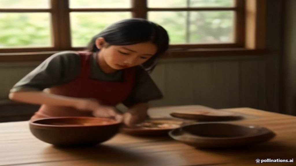 Piring saji berisi rujak cingur otentik khas kuliner Jawa Timur dengan bumbu petis hitam yang menggugah selera.